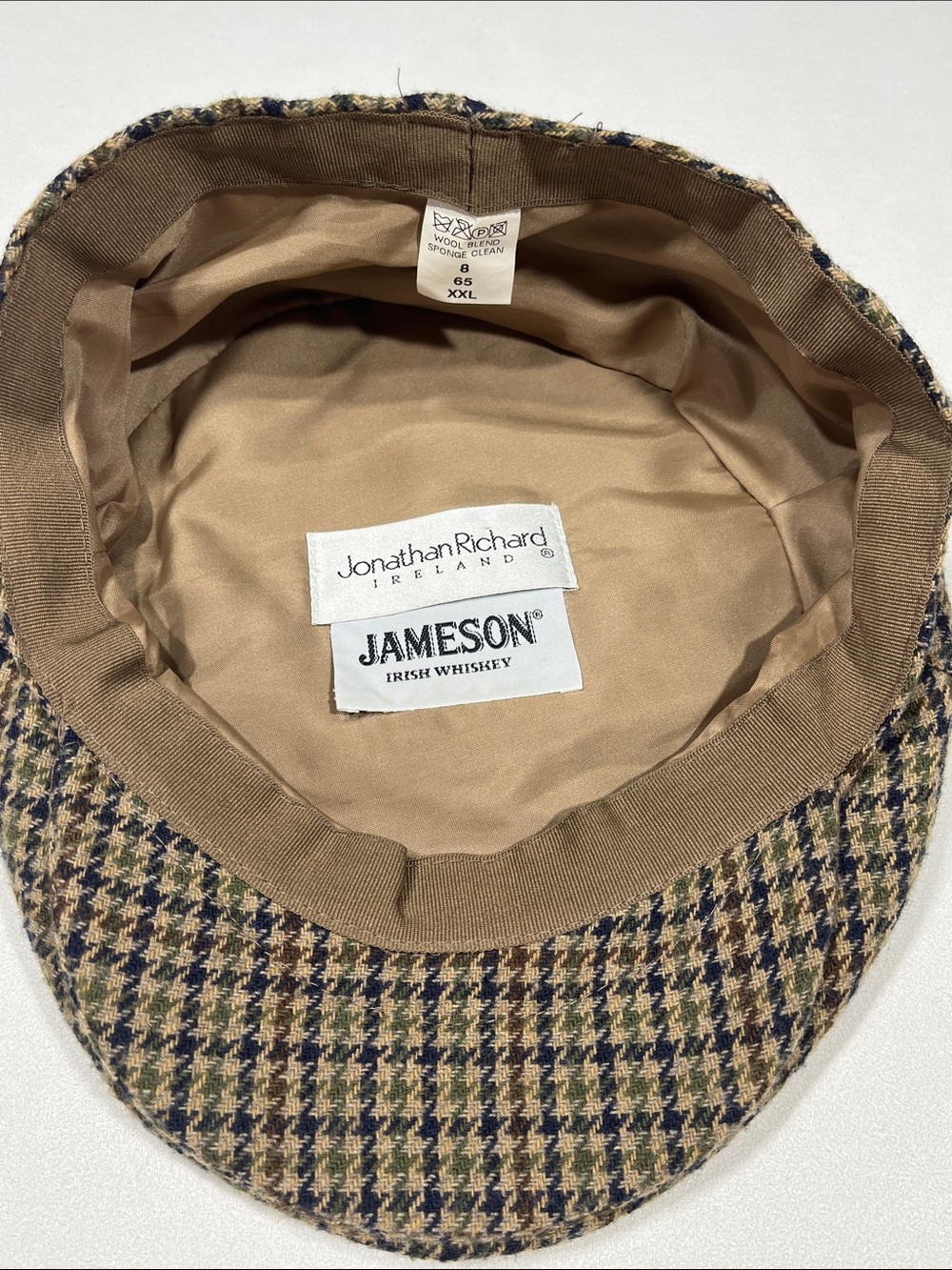 Jonathan Richard Ireland Jameson Irish Whiskey Wool Newsboy Cap XXL Size 8